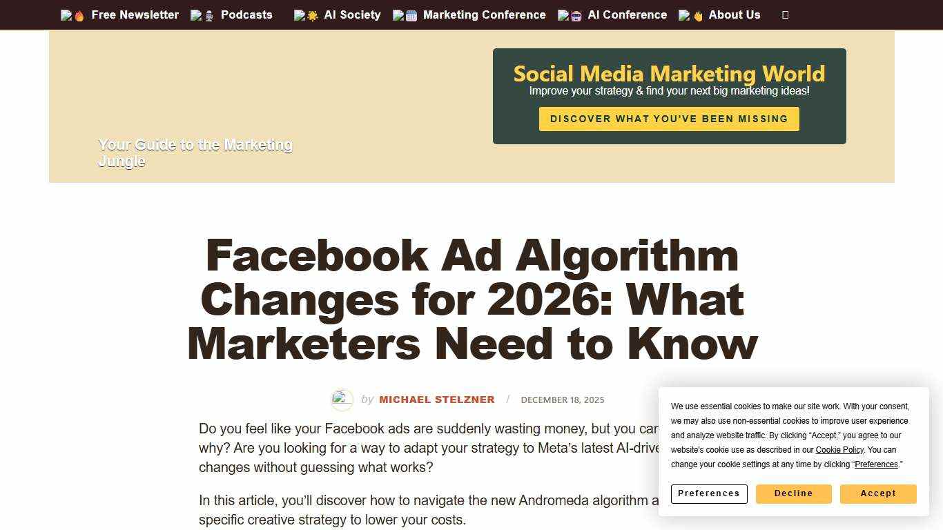 Facebook Ad Algorithm Changes for 2026: What Marketers Need to Know : Social Media Examiner